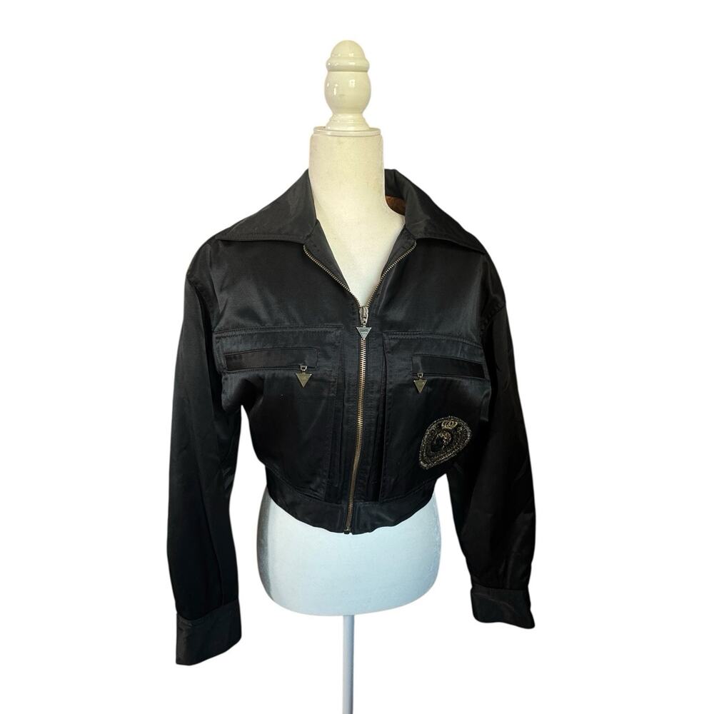 Vintage Gianni Versace Versus Bomber Crown Wreath Royal Jacket Rare